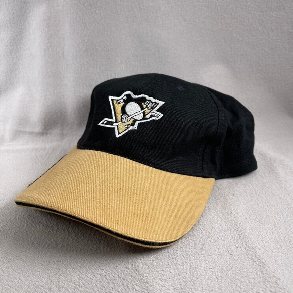 Pittsburgh Penguins Hat Mens One Size Black Strapback Cap NHL Hockey Embroidered - Picture 10 of 10